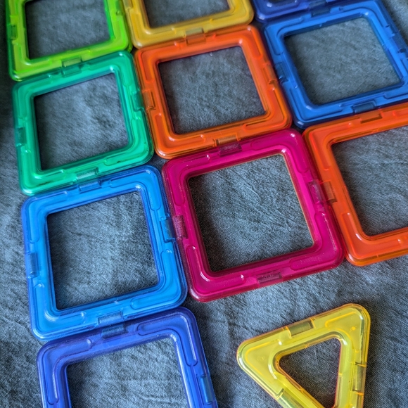 Magnet Blocks Magnaformers 20pc Set Squares Triangles Rainbow Toy Building Kids - Picture 8 of 8